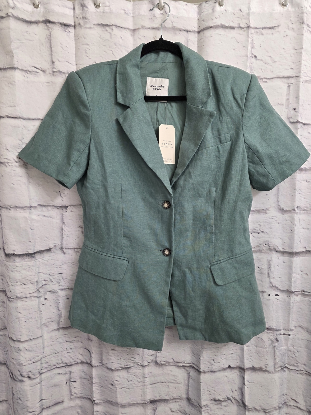 Abercrombie & Fitch Mint Green Short-Sleeve Blazer